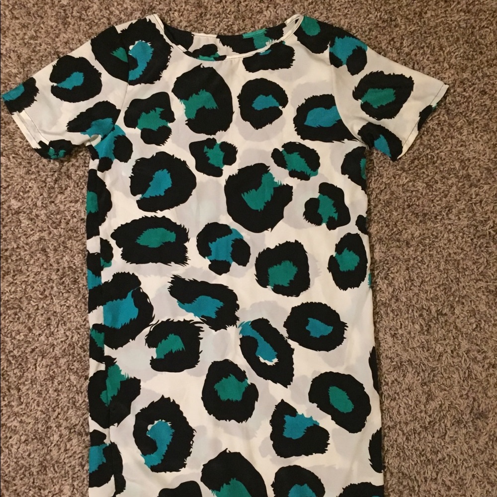 Teal leopard spot tunic/dress/shirt
